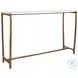 Affinity Antique Gold And White Marble Console Table