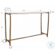 Affinity Antique Gold And White Marble Console Table