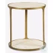 Enclave Rich Antique Brass And Beige Side Table