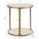 Enclave Rich Antique Brass And Beige Side Table