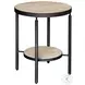 Savery Matte Black And Natural Side Table