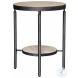Savery Matte Black And Natural Side Table