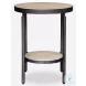 Savery Matte Black And Natural Side Table