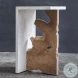 Blends Wood Tone And Aged White Accent Table