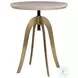 Yamura White Wash And Brass Plated Adjustable Accent Table