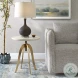Yamura White Wash And Brass Plated Adjustable Accent Table