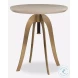Yamura White Wash And Brass Plated Adjustable Accent Table