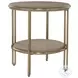 Thalyn Light Oak And Plated Brushed Brass Round Side Table
