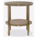 Thalyn Light Oak And Plated Brushed Brass Round Side Table