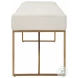 Langston Ivory Leather Bench