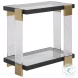 Bendena Satin Black And Brass Side Table