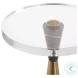 Holton Warm White And Brushed Brass Accent Table