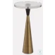 Holton Warm White And Brushed Brass Accent Table