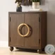 Mayfair Brown And Warm Brass 2 Door Accent Cabinet