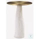 Hollen Gold And White Stone Accent Table