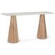 Caldera Light Oak and White Travertine Top Console Table