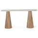 Caldera Light Oak and White Travertine Top Console Table