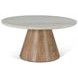Caldera Light Oak and White Travertine Top Occasional Table Set