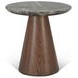 Caldera Dark Oak and Lava Marble Top Round Side Table
