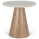 Caldera Light Oak and White Travertine Top Occasional Table Set