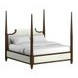 Eave Brown and White Upholstered Queen Poster Bed
