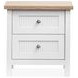 Windmill Harbour White Whisp and Sand 2 Drawer Nightstand with USB Charging