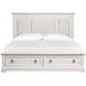 Crownfall Whisper White and Cerused Nutmeg Upholstered Storage Panel Bedroom Set