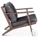 Robert Sleek Black Robert Leather Arm Chair