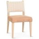 Lila Durango Stripe Linen and Antique Light Leather Upholstered Dining Chair
