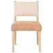 Lila Durango Stripe Linen and Antique Light Leather Upholstered Dining Chair