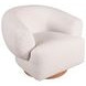 Florence Cream Boucle Fabric Swivel Accent Chair