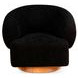 Florence Black Boucle Fabric Swivel Accent Chair