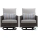 Bungalow Gray Outdoor Patio Swivel Club Chair Set Of 2