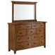 Joseph Chestnut 9 Drawer Dresser and Rectangular Mirror