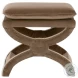 Gaston Caramel Velvet Ottoman