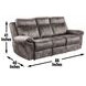 Nashville Gray 88" Manual Reclining Sofa with Drop-Down Console and USB Charging