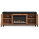 Graceland Bourbon and Black 69" TV Stand with Fireplace