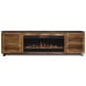 Graceland Black with Bourbon 86" TV Stand With Fireplace