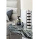 Linea Black Forest Marble And Textured Graphite Metal Nightstand