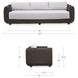 Soma Gray and Dark Brown 100" Outdoor Sofa