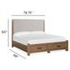 Plum Creek Sierra Brown and Elite Dove King Upholstered Storage Panel Bed
