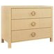 Getty Brown Natural Grasscloth 3 Drawer Chest