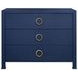 Getty Textured Navy Linen 3 Drawer Chest