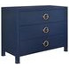 Getty Textured Navy Linen 3 Drawer Chest