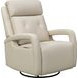 Gilbert Troy Cream Leather Swivel Glider Triple Power Recliner with Power Lumbar and USB Charging