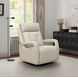 Gilbert Troy Cream Leather Swivel Glider Triple Power Recliner with Power Lumbar and USB Charging