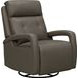 Gilbert Lynn Smokey Gray Leather Swivel Glider Triple Power Recliner with Power Lumbar and USB Charging