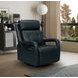 Gilbert Traci Midnight Blue Leather Swivel Glider Triple Power Recliner with Power Lumbar and USB Charging