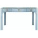 Gladys Light Blue 48" Glass Top Writing Desk with 3 Drawers