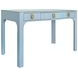 Gladys Light Blue 48" Glass Top Writing Desk with 3 Drawers